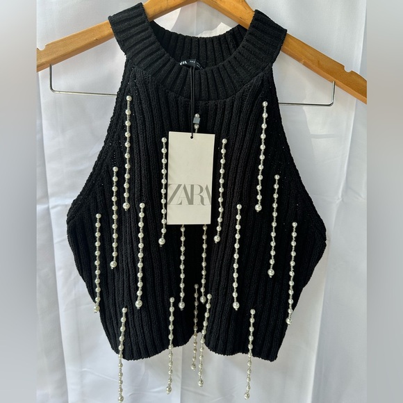 TOP ZARA CHENILLA PERLAS. Size S - Picture 2 of 7